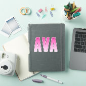 Ava roze naam sticker (iPad Cover)