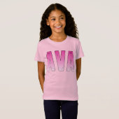 Ava roze naam t-shirt (Voorkant volledig)