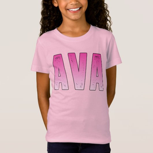 Ava roze naam t-shirt (Voorkant)