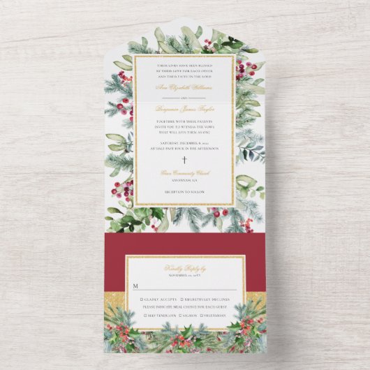 Ava Winter Faire-part de mariage chrétienne avec R (À l'intérieur)