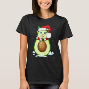 Avagato Kat Avogato Avocado Kerstmis T-shirt