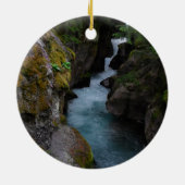 Avalanche Gorge Glacier National Park Foto Keramisch Ornament (Achterkant)