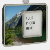 Avalanche Lake II in het Nationaal Park Glacier Verzilverd Kader Ornament (Rechts)