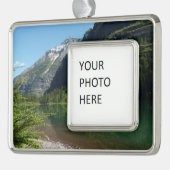 Avalanche Lake II in het Nationaal Park Glacier Verzilverd Kader Ornament (Links)