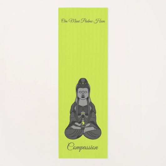 Avalokiteshvara Kuan Yin Buddhist Drawing Mantra Yogamat (Voorkant)