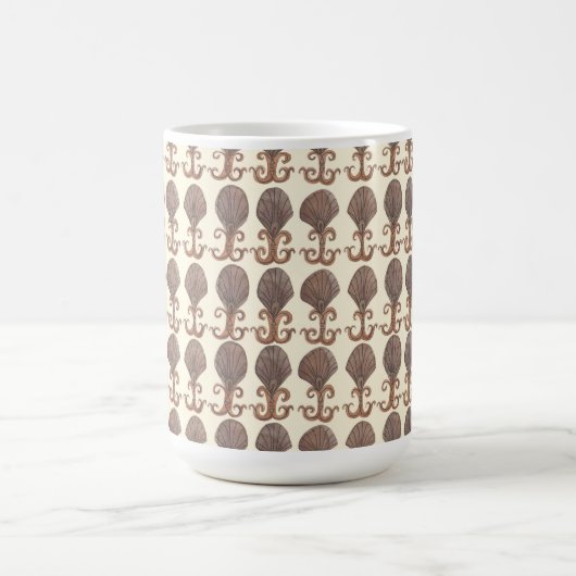 Avalon Art Deco Shell Pattern-Waterverf Koffiemok (Center)