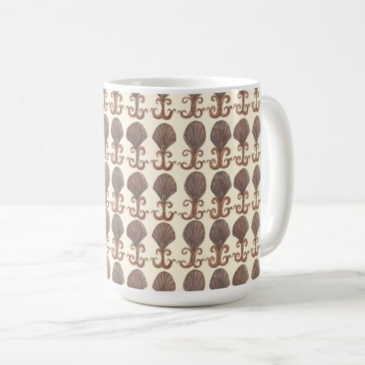 Avalon Art Deco Shell Pattern-Waterverf Koffiemok (Voorkant rechts)