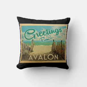 Avalon Beach Retro Reizen Kussen