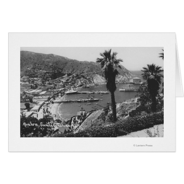 Avalon, CA Père Noël Catalina Island Vue du port (Devant horizontal)