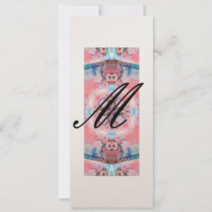 AVALON monogram 2, roze paarse metallic CHAMPAGNE Kaart