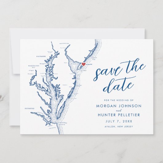Avalon New Jersey Carte Mariage Moderne (Devant)