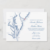 Avalon NJ all-in-one QR-code RSVP Bruiloft Kaart (Voorkant)