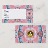 AVALON PSYCHEDELIC MONOGRAM geel Visitekaartje (Voorkant / Achterkant)