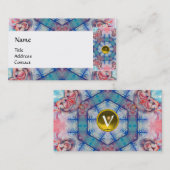 AVALON PSYCHEDELIC MONOGRAM geel Visitekaartje (Voorkant / Achterkant)