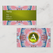 AVALON PSYCHEDELIC monogram, roze paars geel Visitekaartje (Voorkant / Achterkant)