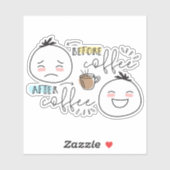 Avant Café Après Café Le Sticker Woolies (Feuille)