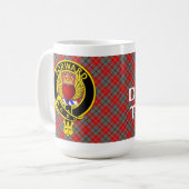 "AVANT" Coeur ailé Rouge Douglas Tartan Mug (Devant gauche)