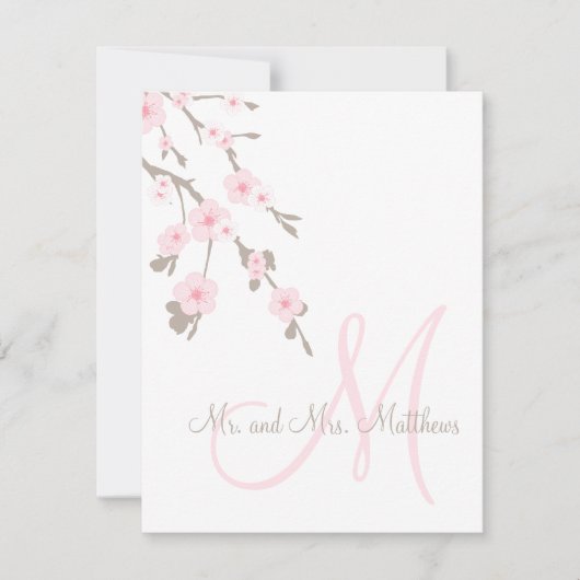 Avant de cartes de Merci de mariage de fleurs de (Devant)