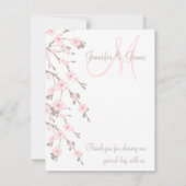 Avant de cartes de Merci de mariage de fleurs de (Dos)