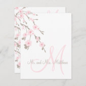 Avant de cartes de Merci de mariage de fleurs de (Devant / Derrière)