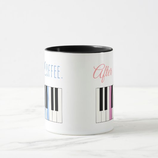 Avant et après le café Piano Mug (Centre)