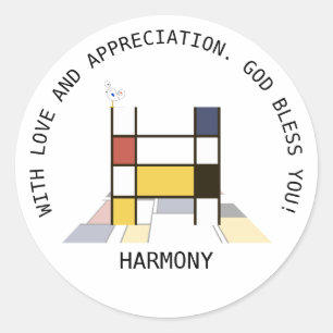 Avant-Garde Art Style Monogram. Brief H Ronde Sticker