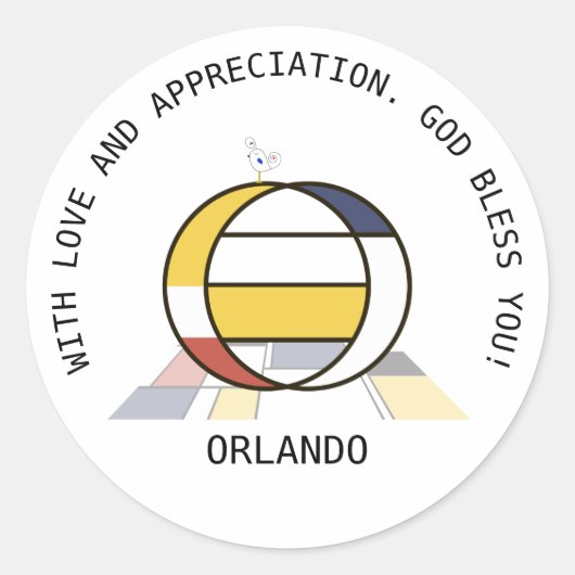  Avant-Garde Art Style Monogram. Brief O Ronde Sticker (Voorkant)