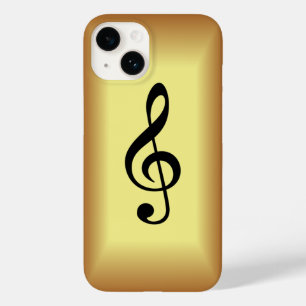 Avant Garde, Black G clef op Gold Background Case-Mate iPhone 14 Hoesje