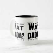 AVANT GARDE DADA ART TEKST TWEEKLEURIGE KOFFIEMOK (Voorkant links)