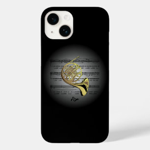 Avant Garde French Horn op Wereldbol met plattegro Case-Mate iPhone 14 Hoesje