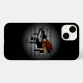 Avant Garde ~ Piano op Wereldbol met blaasmuziek ~ Case-Mate iPhone Case (Achterkant (horizontaal))