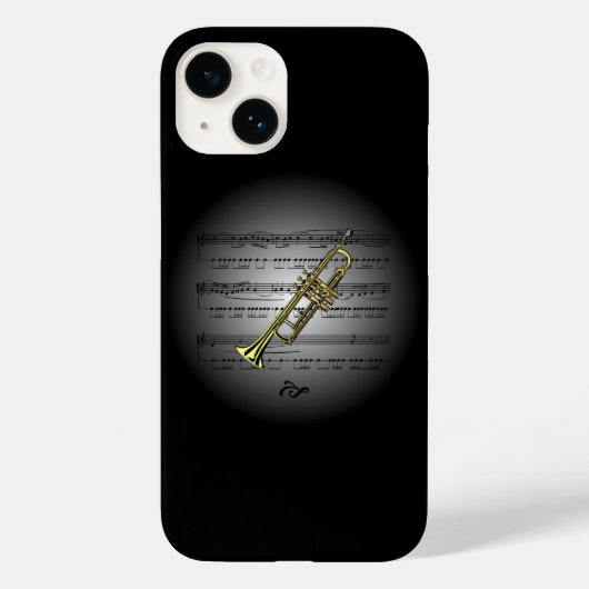 Avant Garde ~ Trumpet op Wereldbol met plattegrond Case-Mate iPhone Case (Achterkant)