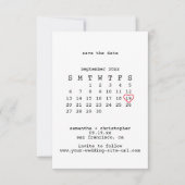 Avant-Garde White Minimalist Calender Wedding Save The Date (Voorkant)