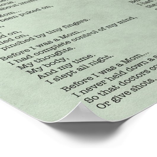 Avant J'Étais Un Poster De Maman (Coin)