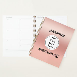 Avant personnalisé en or rose avec logo et nom