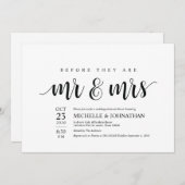 Avant qu'ils ne soient invitations de répétition M (Devant / Derrière)