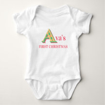 Ava's eerste kerst Baby 1e Xmas Naam Outfit