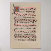 Ave gratia plena - Antiphon Medieval Manuscript Poster (Voorkant)