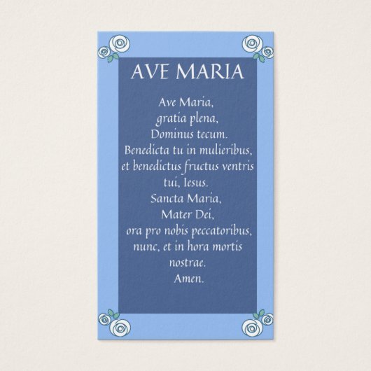 AVE MARIA Cartes de prière latine (Devant)