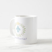 Ave Maria Cross Stitch Look American Mug avec logo (Devant gauche)
