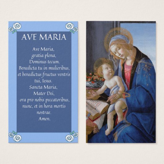AVE MARIA Latin Prayer Kaarten Visitekaartje (Voorkant /achterkant)