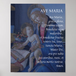 AVE MARIA Latin Prayer Poster