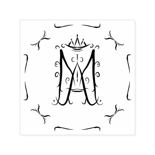 Ave Maria Monogram Zelfinktende Stempel (Design)
