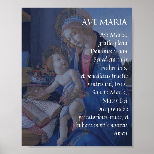 AVE MARIA Poster de prière latine (Devant)