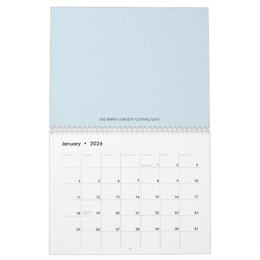 Ave maria Two Page, Medium, White Calendar Kalender (Jan 2026)
