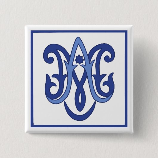 Ave Maria Vierkante Button 5,1 Cm (Voorkant)