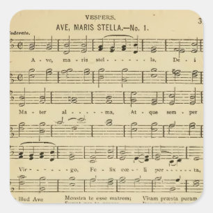 Ave Maris Stella Traditionele katholieke Hymn Vierkante Sticker