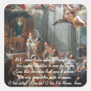 AVE VERUM CORPUS SIGNUM VIERKANTE STICKER