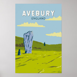 Avebury Engeland Reizen Kunst Vintage Poster