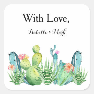 Avec Amour Boho Cactus Enveloppe Enveloppe Sticker